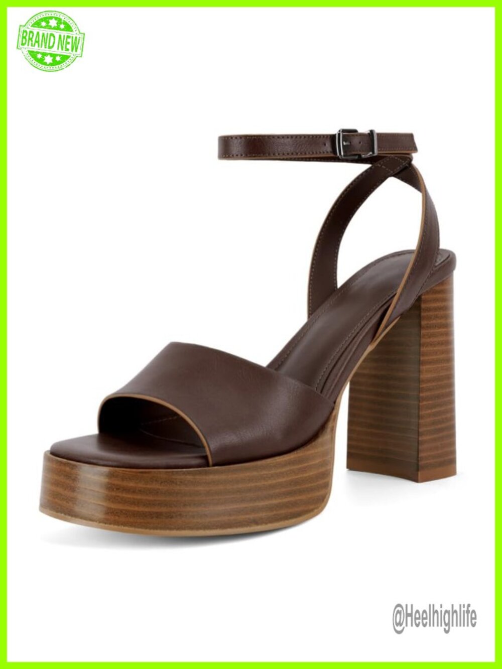 Platform Heels Open Toe Chunky Block Heel Ankle Strap Sandals